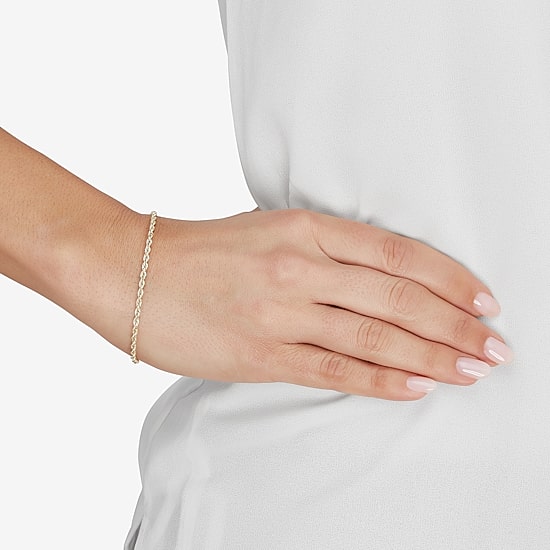 14K Yellow Gold 2.5mm Rope Chain Bracelet