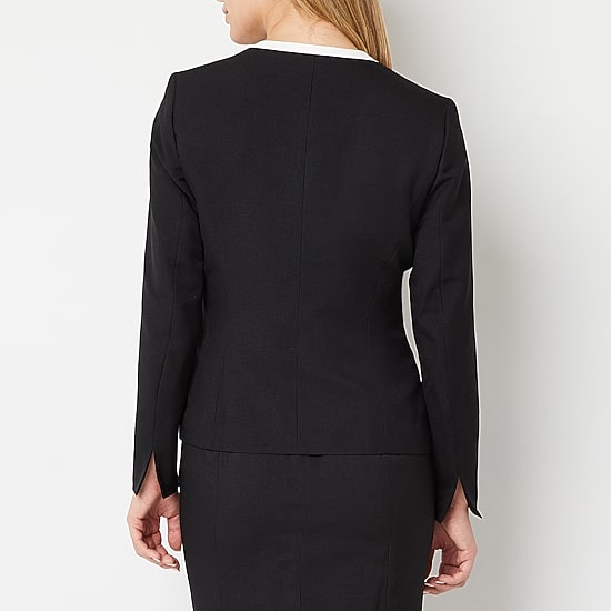 Black Label by Evan-Picone Contrast-Trim Jacket
