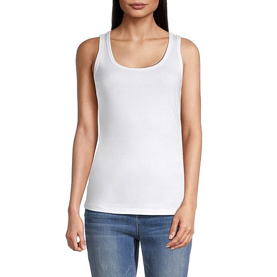 St. John's Bay Womens Scoop Neck Sleeveless Tank Top