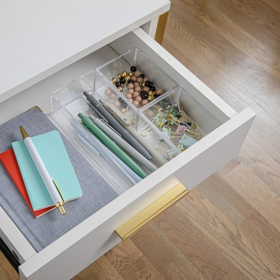 Martha Stewart 3 Piece Clear Desktop Organizers