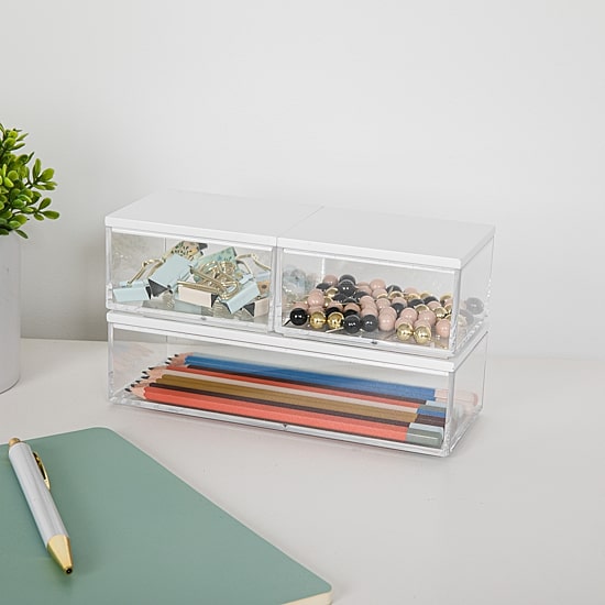 Martha Stewart 3 Pack Bins With MDF Lids