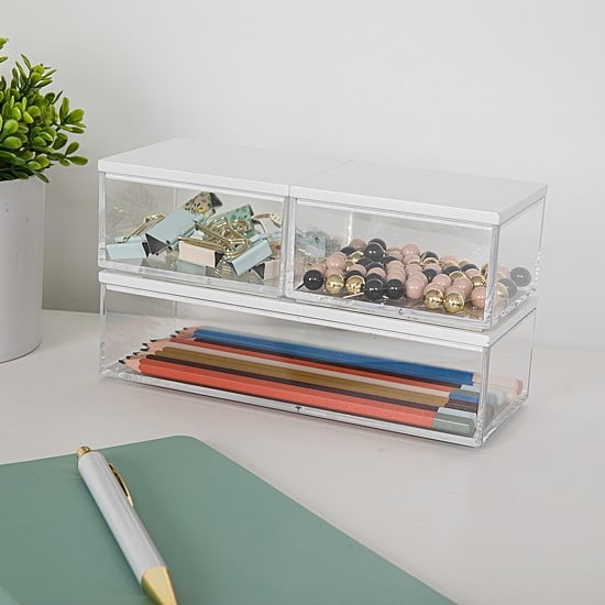 Martha Stewart 3 Pack Bins With MDF Lids
