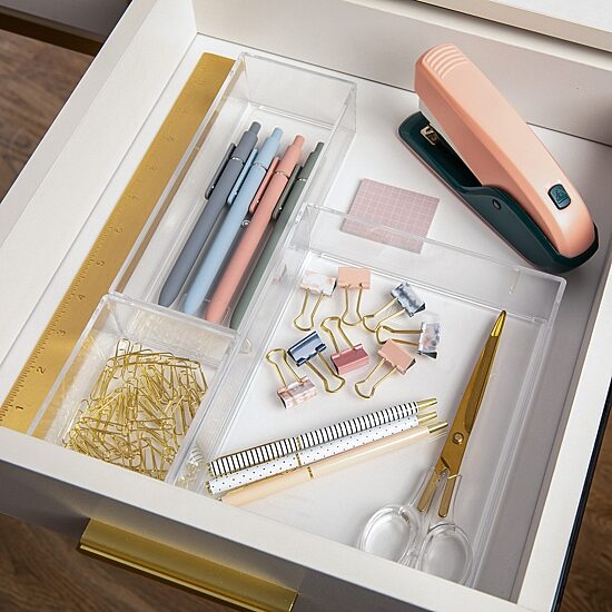 Martha Stewart 3 Piece Clear Desktop Organizers