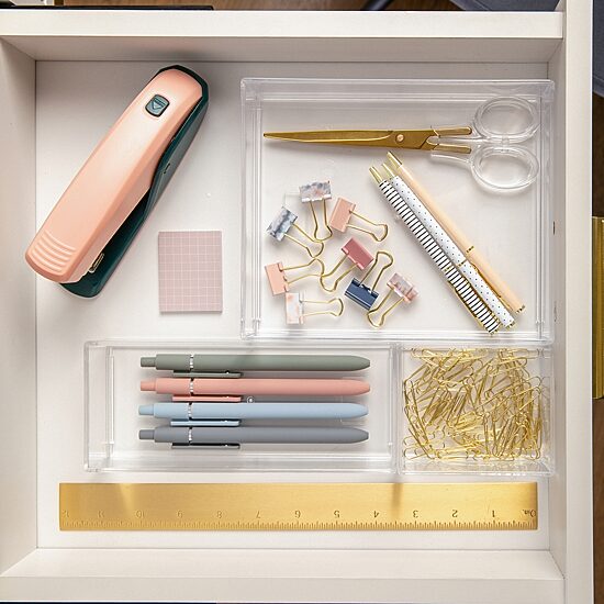 Martha Stewart 3 Piece Clear Desktop Organizers
