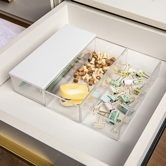 Martha Stewart 3 Pack Bins With MDF Lid