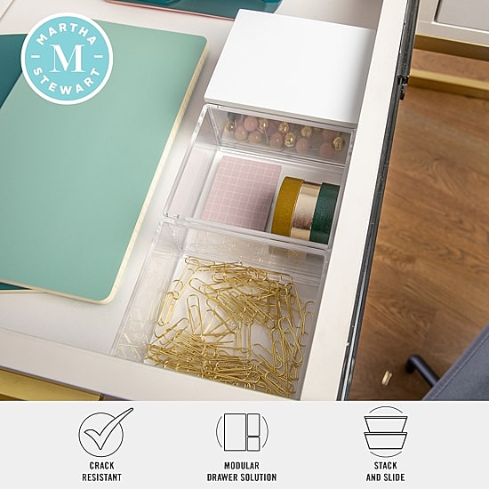 Martha Stewart 3 Pack Bins With MDF Lid