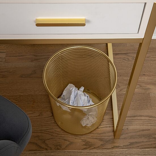 Martha Stewart 4.5 Gal Gold Mesh Trash Can