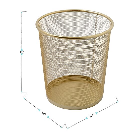 Martha Stewart 4.5 Gal Gold Mesh Trash Can