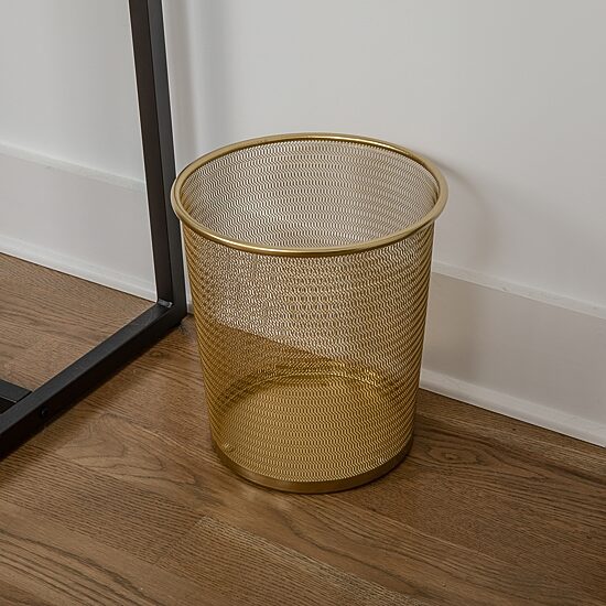 Martha Stewart 4.5 Gal Gold Mesh Trash Can