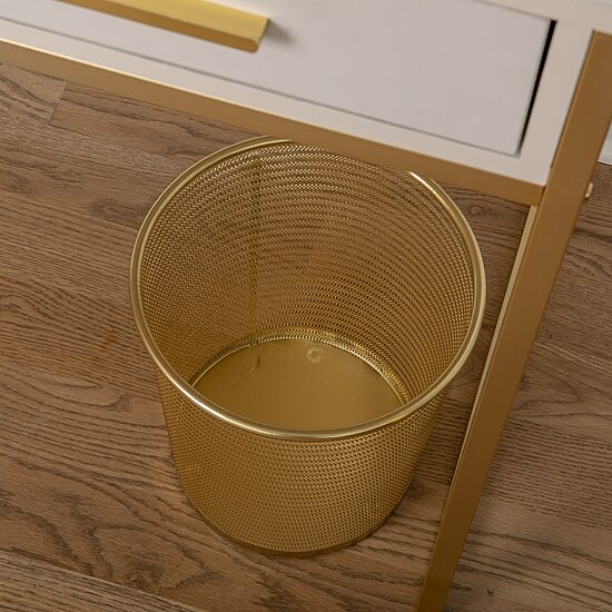 Martha Stewart 4.5 Gal Gold Mesh Trash Can