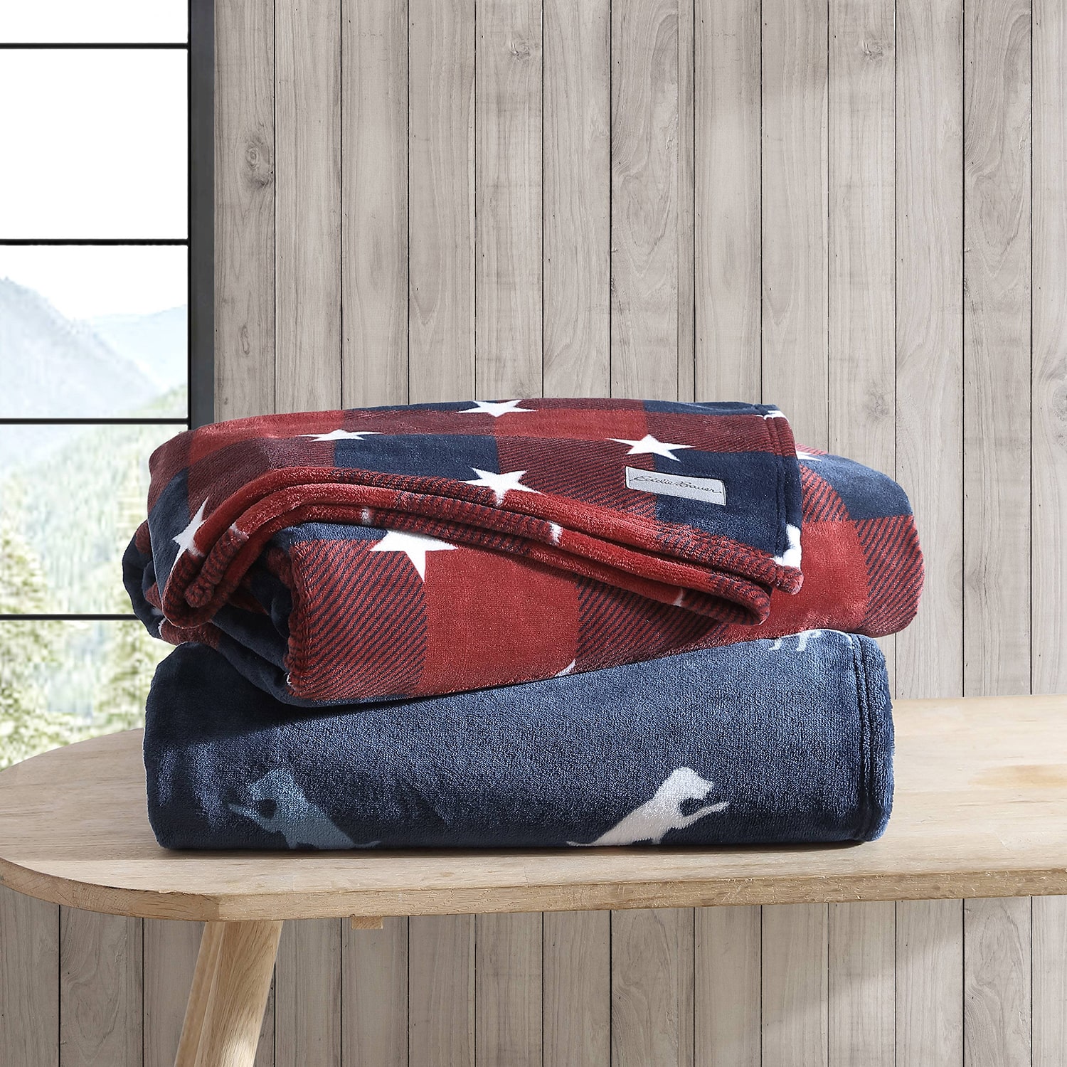 Eddie Bauer America Plush Reversible Lightweight Throw