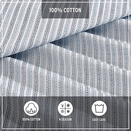 Eddie Bauer Ticking Stripe Duvet Cover Set