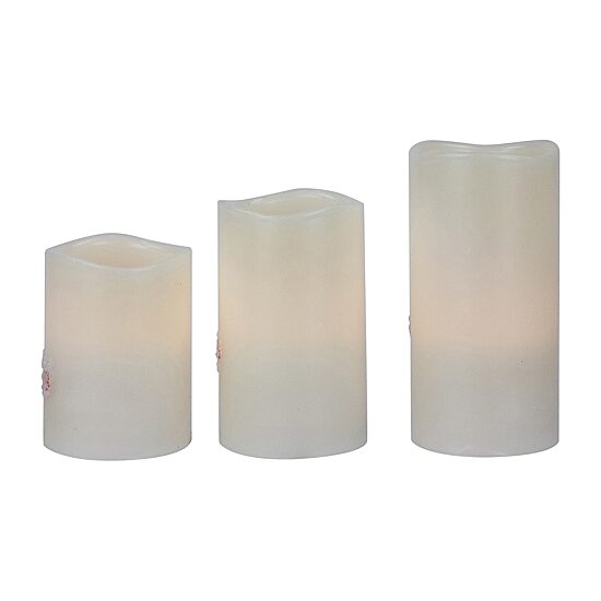 Northlight 6" Led Flameless Frosted "Merry" Wax Pillar Flameless Candle