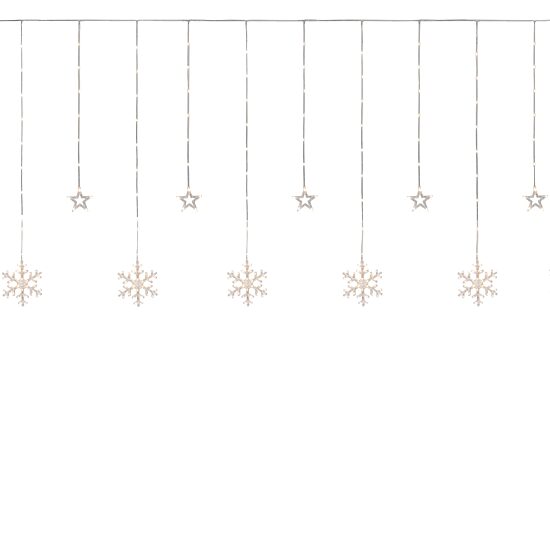 Northlight 5ft 250ct Led Star And Snowflake Window Curtain String Lights