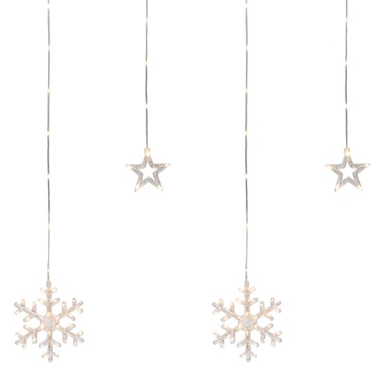 Northlight 5ft 250ct Led Star And Snowflake Window Curtain String Lights