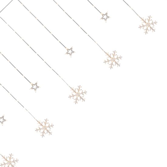 Northlight 5ft 250ct Led Star And Snowflake Window Curtain String Lights