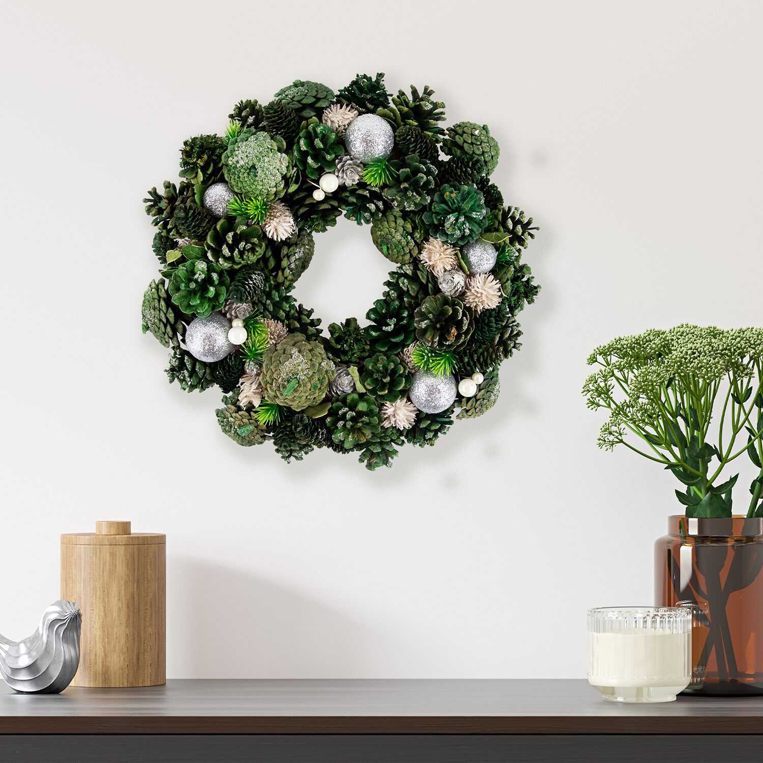 Northlight 14" Pinecone And Foliage Artificial Wreath