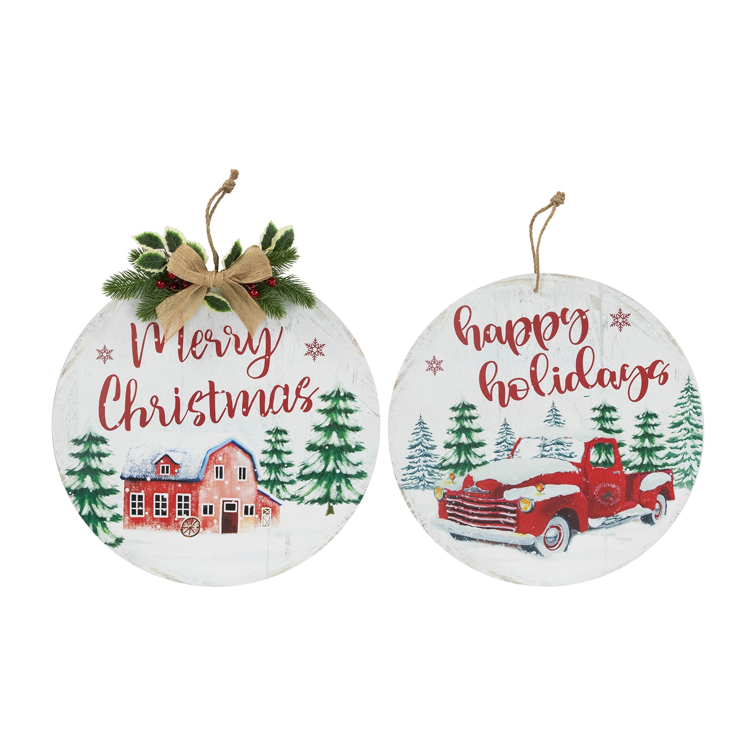 Northlight 16" Merry And Happy Holidays Wood Wall Sign