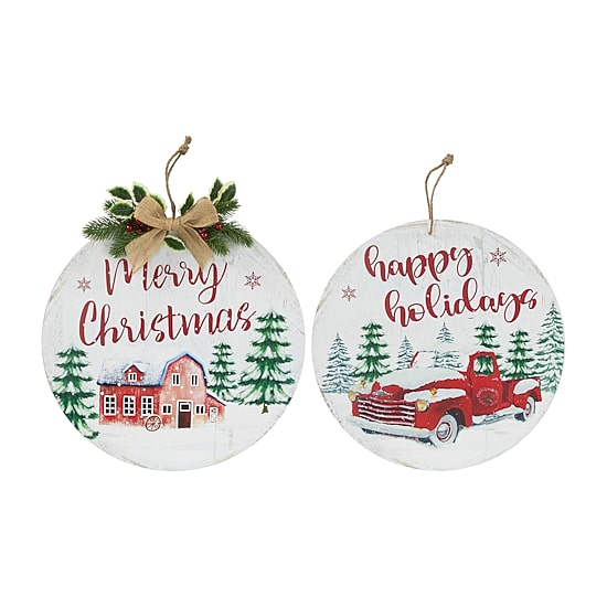 Northlight 16" Merry And Happy Holidays Wood Wall Sign