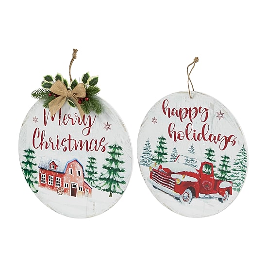 Northlight 16" Merry And Happy Holidays Wood Wall Sign