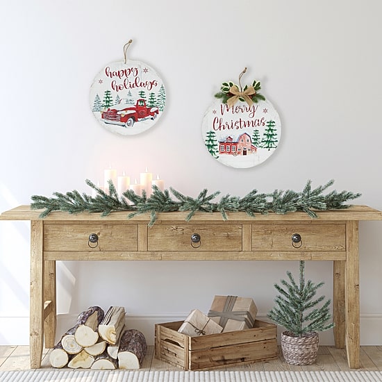 Northlight 16" Merry And Happy Holidays Wood Wall Sign