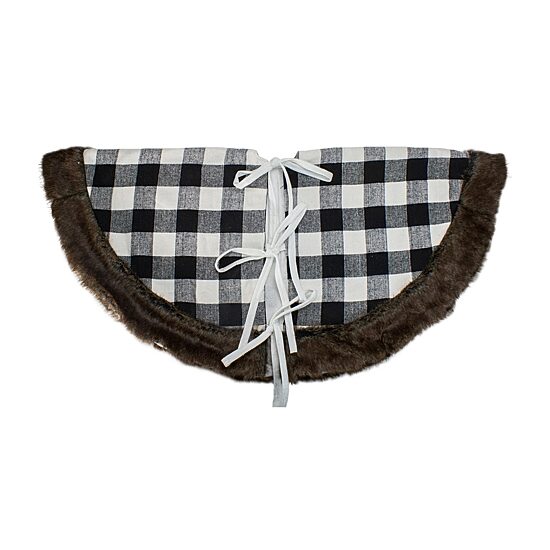 Northlight 48" Buffalo Plaid With Burlap Snowflake Indoor Tree Skirt