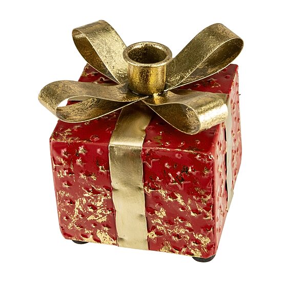 Northlight 5" Metal Gift Box Taper Candle Holder