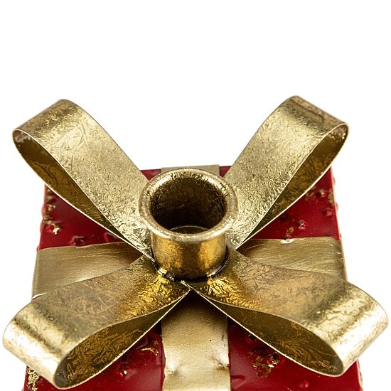 Northlight 5" Metal Gift Box Taper Candle Holder