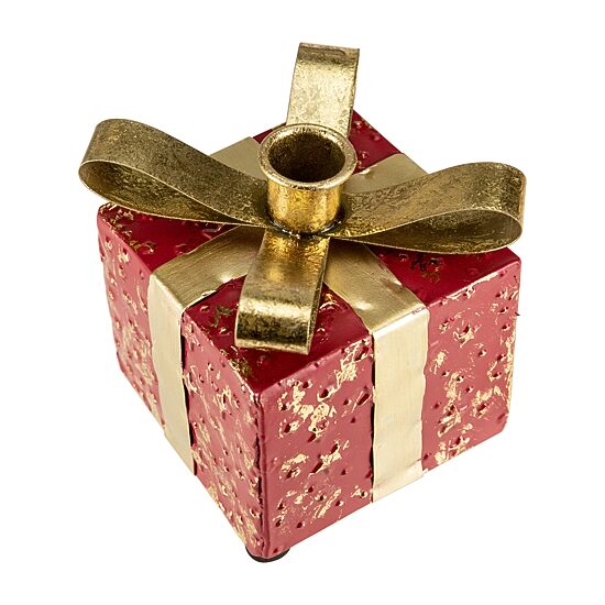 Northlight 5" Metal Gift Box Taper Candle Holder
