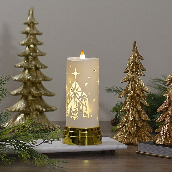 Northlight 9" Nativity Scene Flameless Flameless Candle
