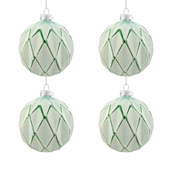 Northlight 4" 4ct Harlequin Glass Ball Christmas Ornament
