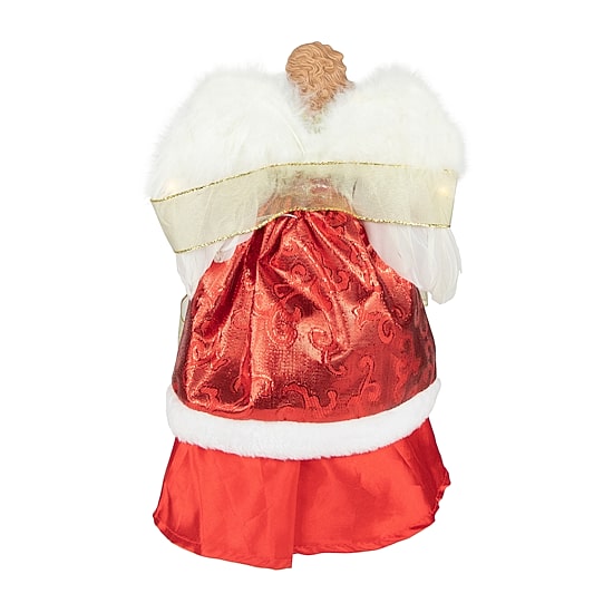 Northlight 14" Red Angel With Lighted Wings Christmas Tree Topper