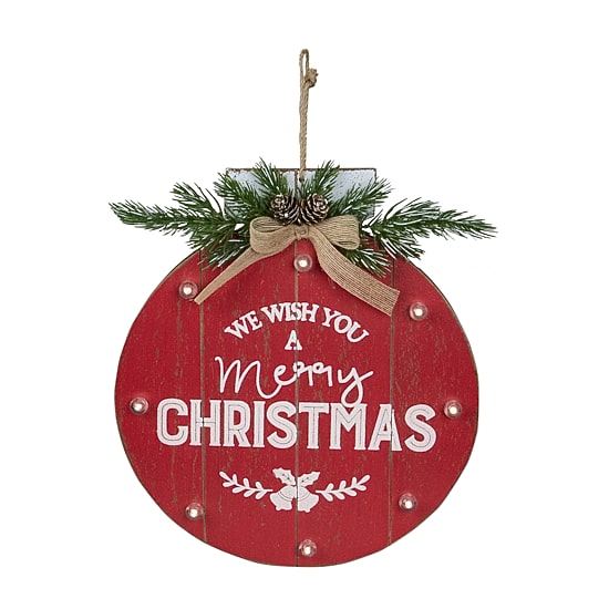 Northlight 14" Battery Operated "We Wish You A Merry Christmas" Wall Sign