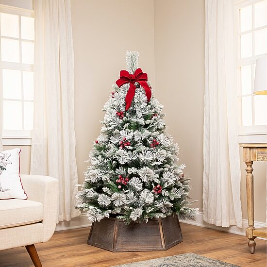 Northlight 5ft Full Heavily Flocked Whittaker Spruce 5 Foot Flocked Spruce Christmas Tree