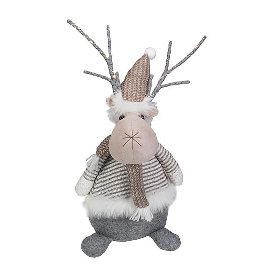Northlight 18" Led Wrapped Antlers Knitted Reindeer Christmas Figurine