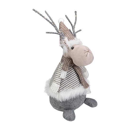 Northlight 18" Led Wrapped Antlers Knitted Reindeer Christmas Figurine