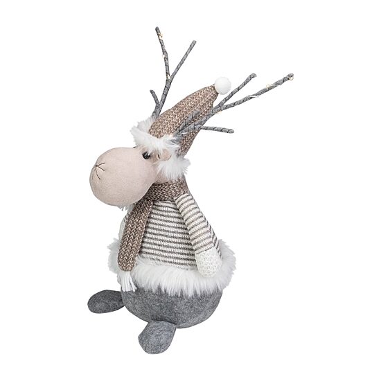 Northlight 18" Led Wrapped Antlers Knitted Reindeer Christmas Figurine