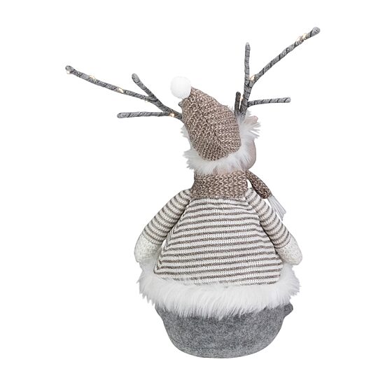 Northlight 18" Led Wrapped Antlers Knitted Reindeer Christmas Figurine