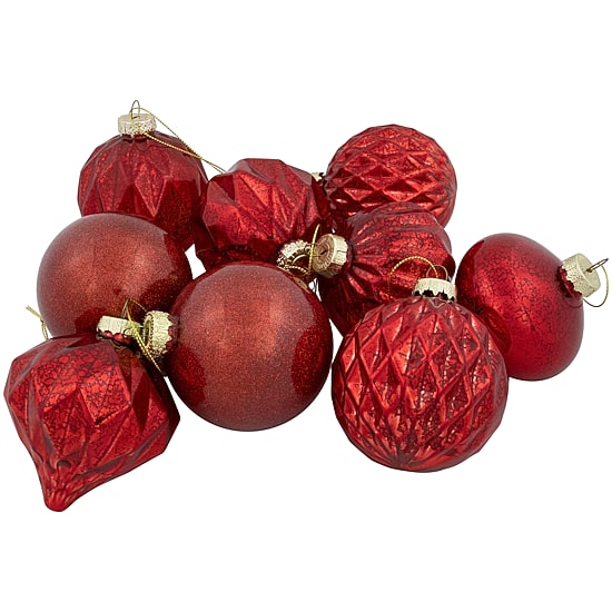 Northlight 3" 9ct Shiny And Textured Glass Ball And Onion Christmas Ornament