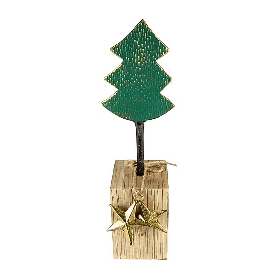 Northlight 17" Metal Tree With Stars And Chunky Wooden Base 1 Foot Christmas Tree