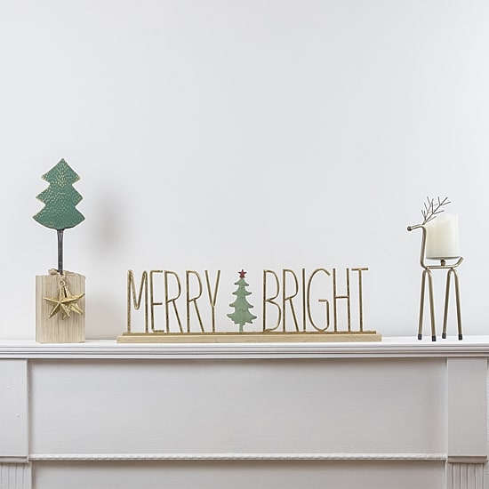 Northlight 17" Metal Tree With Stars And Chunky Wooden Base 1 Foot Christmas Tree
