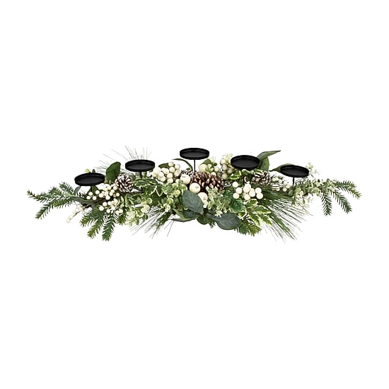 Northlight 42" Berries And Eucalyptus Artificial Candle Holder