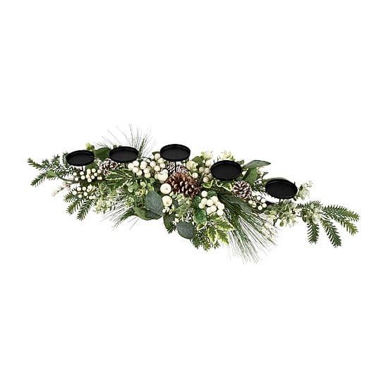 Northlight 42" Berries And Eucalyptus Artificial Candle Holder