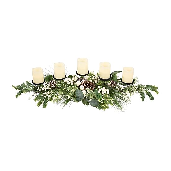 Northlight 42" Berries And Eucalyptus Artificial Candle Holder