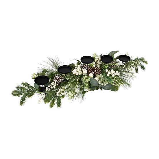 Northlight 42" Berries And Eucalyptus Artificial Candle Holder