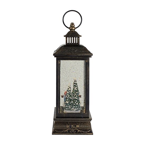 Northlight 11" Led Snowman Family Brushed Lantern Decorative Lantern