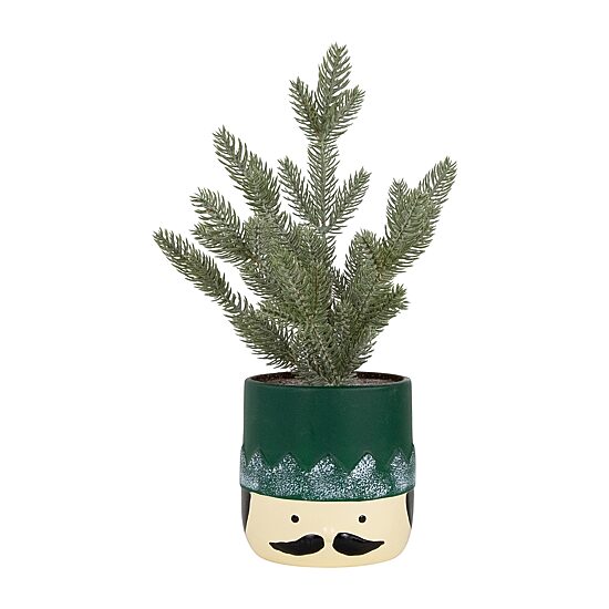 Northlight 15" Mini Frosted In Nutcracker Pot 1 Foot Christmas Tree