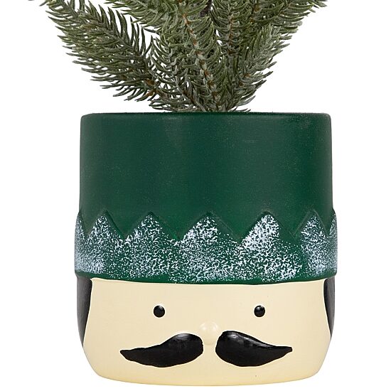 Northlight 15" Mini Frosted In Nutcracker Pot 1 Foot Christmas Tree