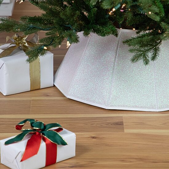 Northlight 26" Shiny Fabric Hexagonal Christmas Tree Collar
