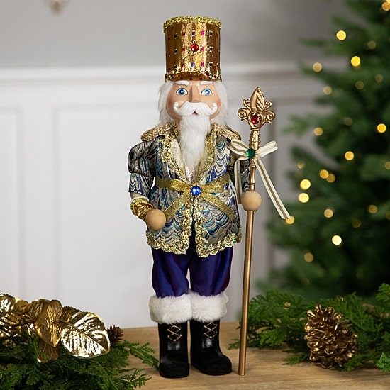 Northlight 16" Nutcracker With Jeweled Scepter Plastic Christmas Nutcracker
